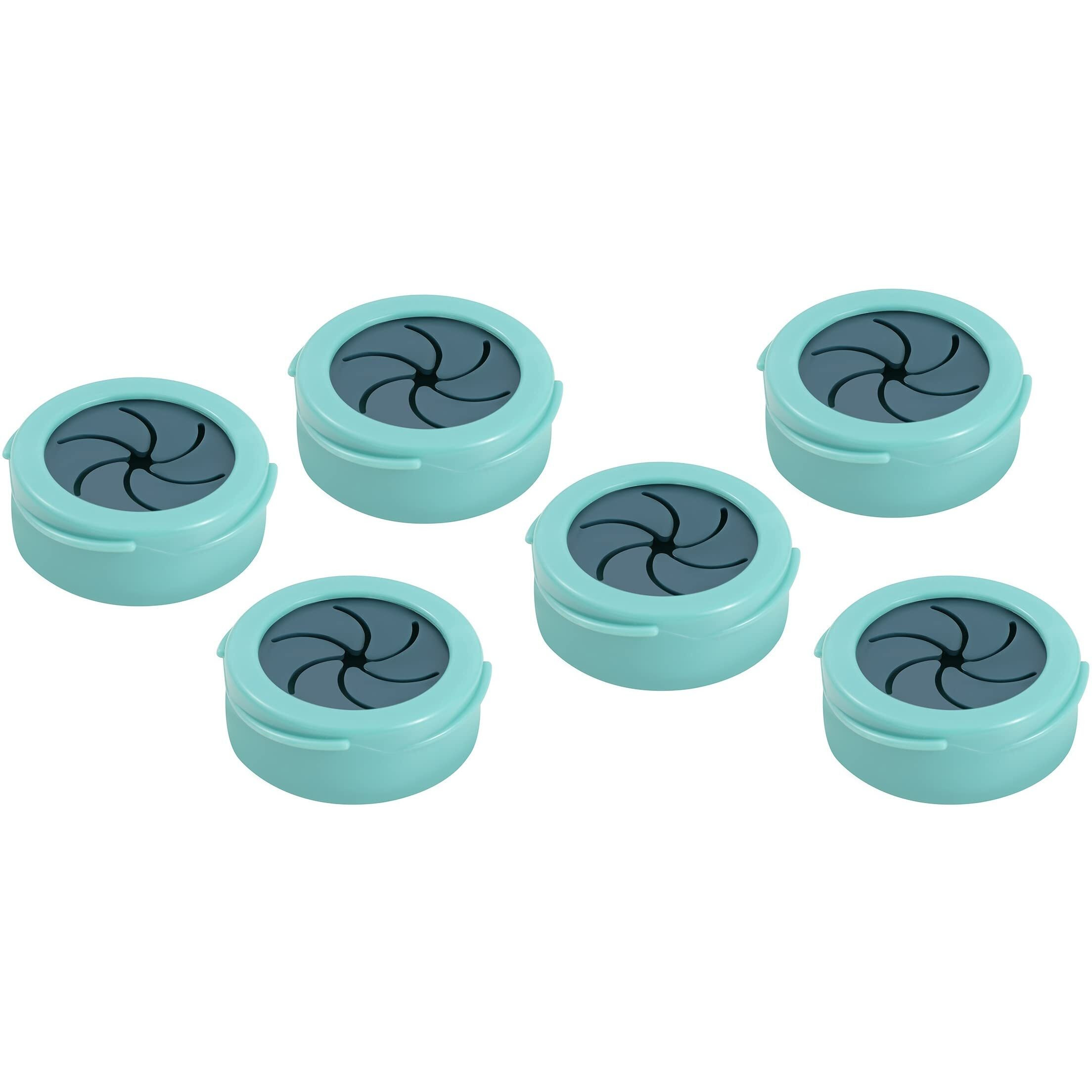 P-Plus International Tea Towel Holders, Bathroom Self-Adhesive Tea Towel Hooks, Round Suction Wall Mount Hooks For Bathroom, Kitchen, Home Storage(Lightblue, Pack Of 6)