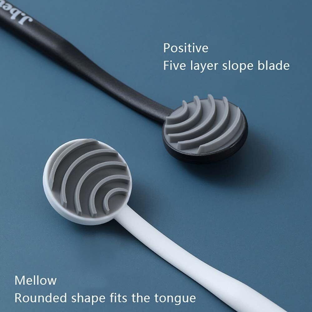 Vihax Tongue Brush With Caps Tongue Cleaner For Adults Tongue Scraper Tongue Scrubber Bad Breath And Halitosis Mouth Odor Eliminator (Tongue Scraper)