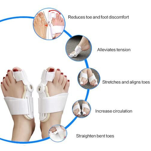 Shopibuy Foot Support For Pain Relief Toe Separator Orthotics Thumb Corrector For Care & Plastic Bunion Splint Pad, Toe Straightener Bunion Corrector Splint With Toe Fracture Support Tail
