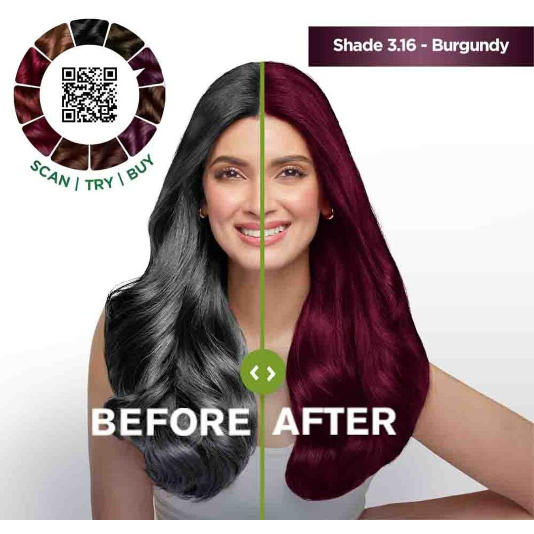 Garnier, Hair Colouring Creme, Long-Lasting Colour, Smoothness & Shine, Color Naturals, Shade 3.16 Burgundy, 70Ml + 60G
