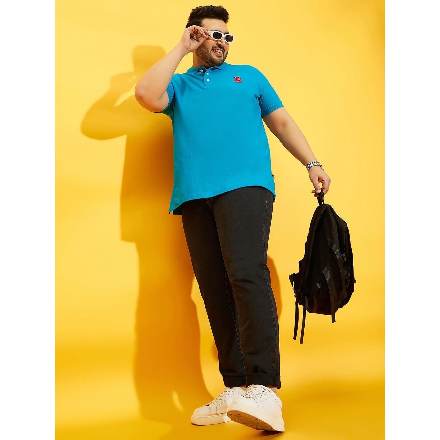 Bigbanana Men's Regular Fit Polo (Tim-Turq,Turquoise Blue,6Xl)