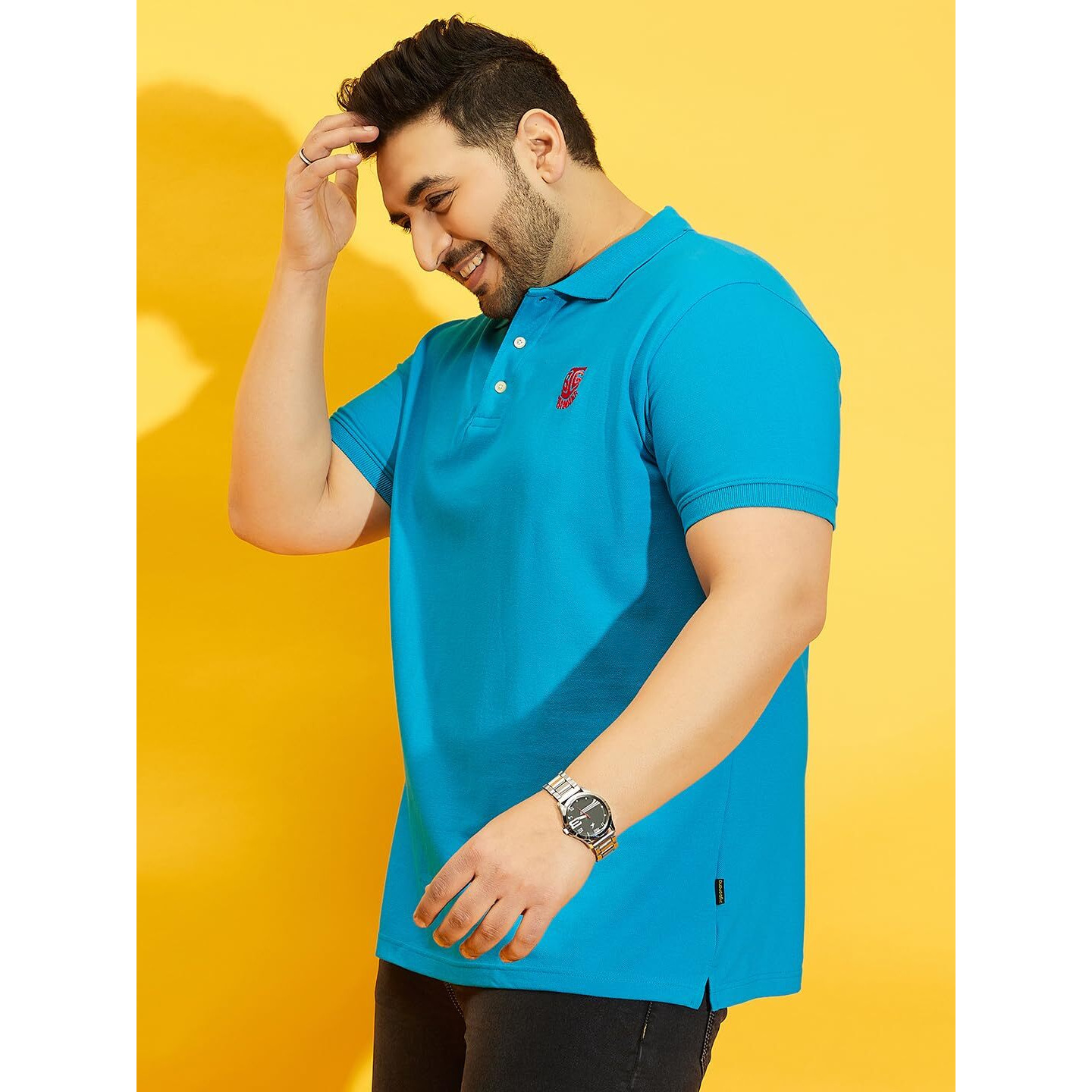 Bigbanana Men's Regular Fit Polo (Tim-Turq,Turquoise Blue,6Xl)