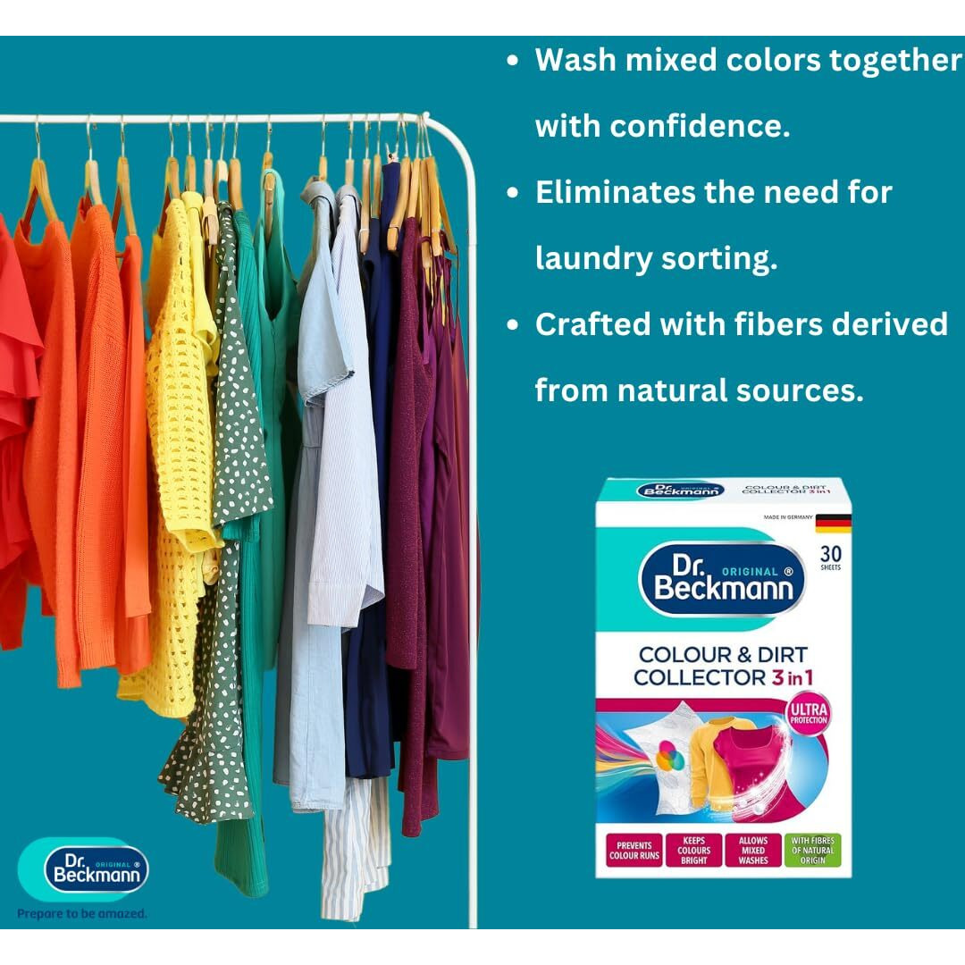 Dr. Beckmann Dr Beckmann Colour & Dirt Collector Advanced For Long Lasting Colour Of Laundry With Microfiber & Colour-Collecting Molecules 30 Colour Catcher Sheets For Washing Machine - 30 Count