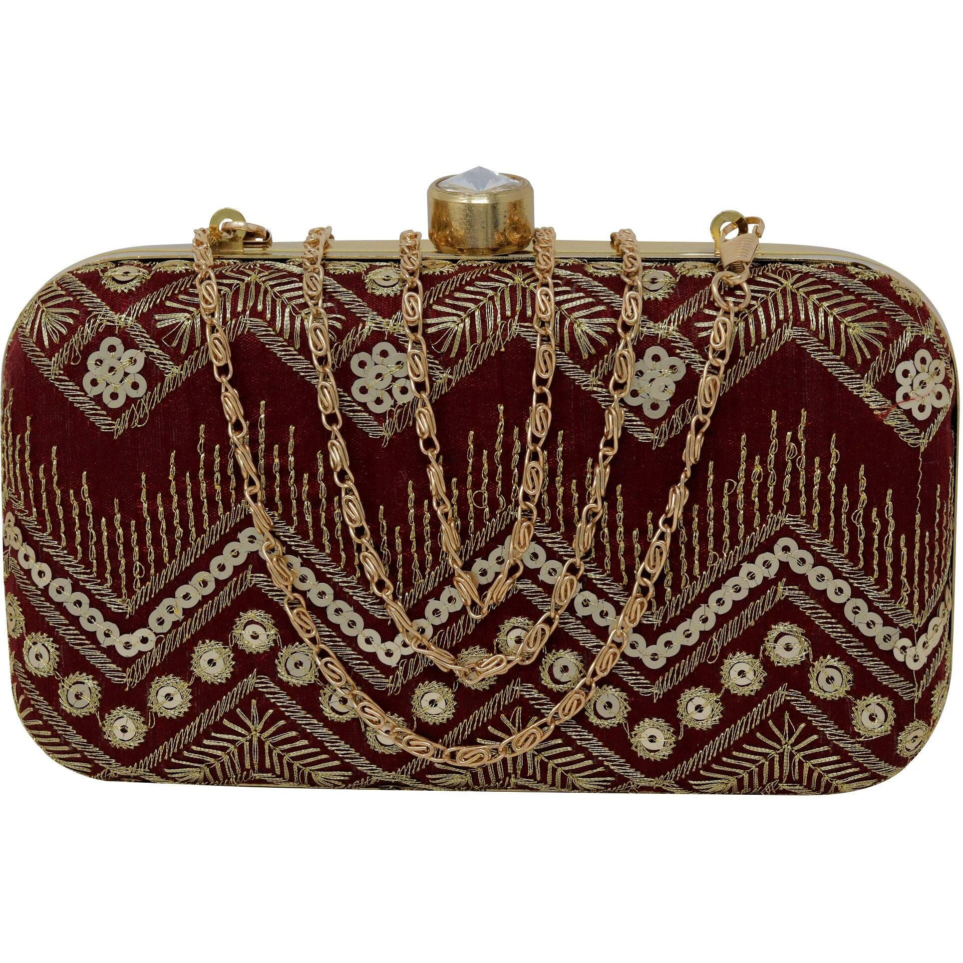 Ailtino Women's Box Clutch (Maroon)