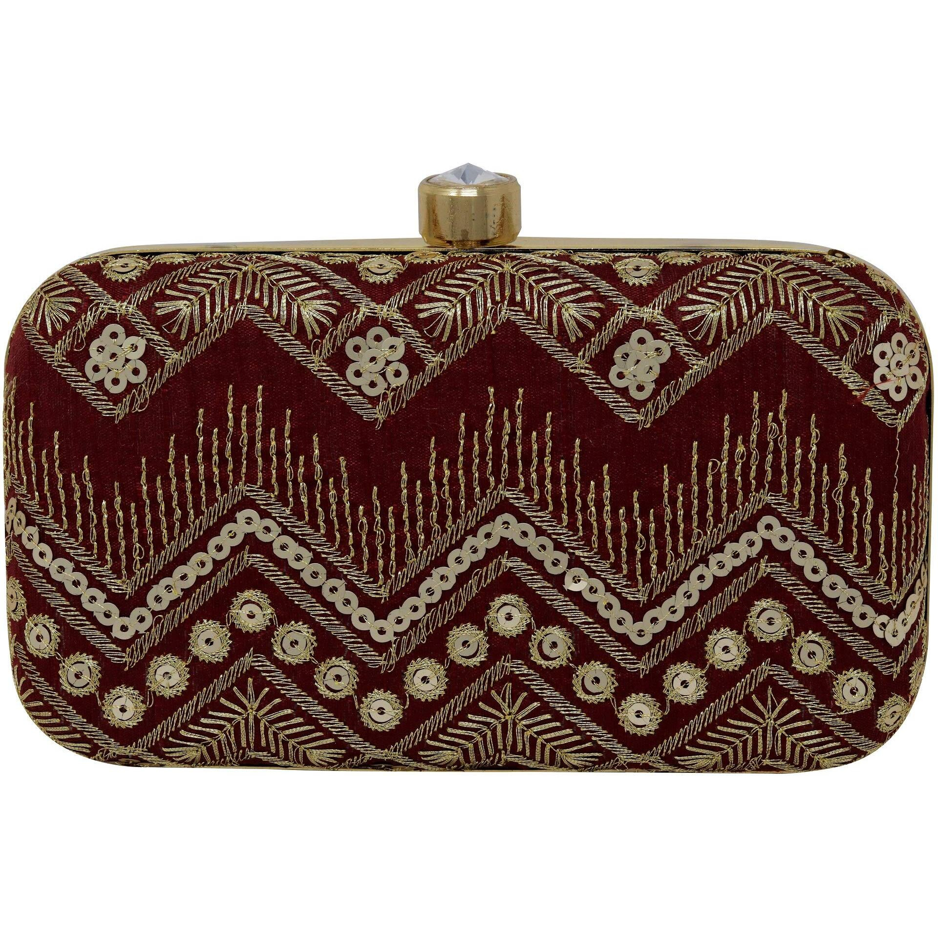 Ailtino Women's Box Clutch (Maroon)