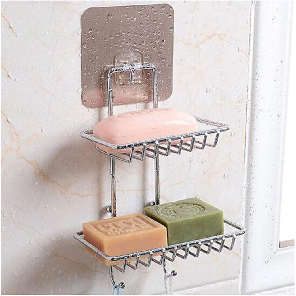 Gopendra Steel Self Adhesive Soap Dish Holder Hanging Shower Caddy Rack Shelf For Bathroom (Av56 Soap Dish)