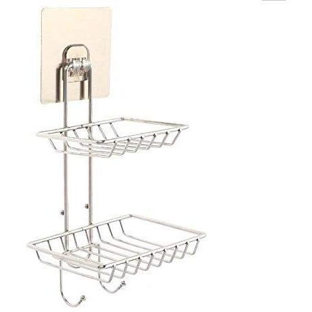 Gopendra Steel Self Adhesive Soap Dish Holder Hanging Shower Caddy Rack Shelf For Bathroom (Av56 Soap Dish)