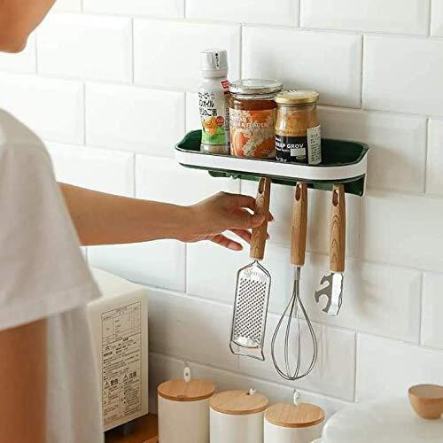 Gopendra Bathroom Shower Caddy Self Adhesive Wall Mounted Bathroom Storage Shelves Soap Dish With 4 Hooks For Shampoo (Av193 Shelves Hook)