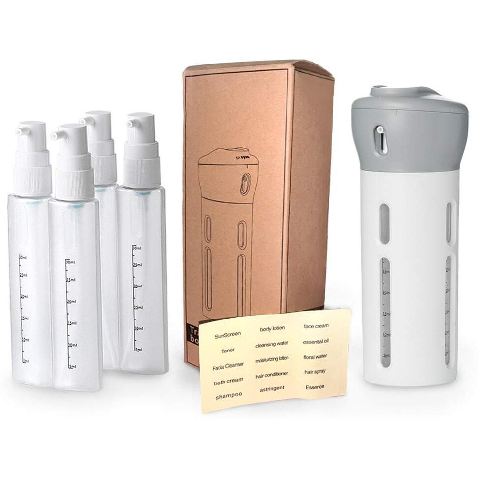Vihax 4 In 1 Travel Bottle Refillable Lotion Bottles Sets Travel Dispenser Bottle Sets Reusable Container For Travel & Camping - Multi Color (Abs), 40 Milliliter - 40 Ml
