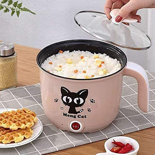 Sk Rayan Electric 1.8 Litre Multi-Purpose Cooker With Steamer & Glass Lid | Steamed Eggs, Dumpling & Cooking Rice, Porridge, Noodles, Hot Pot Etc.. - Blue Color (Cooker With Steamer)