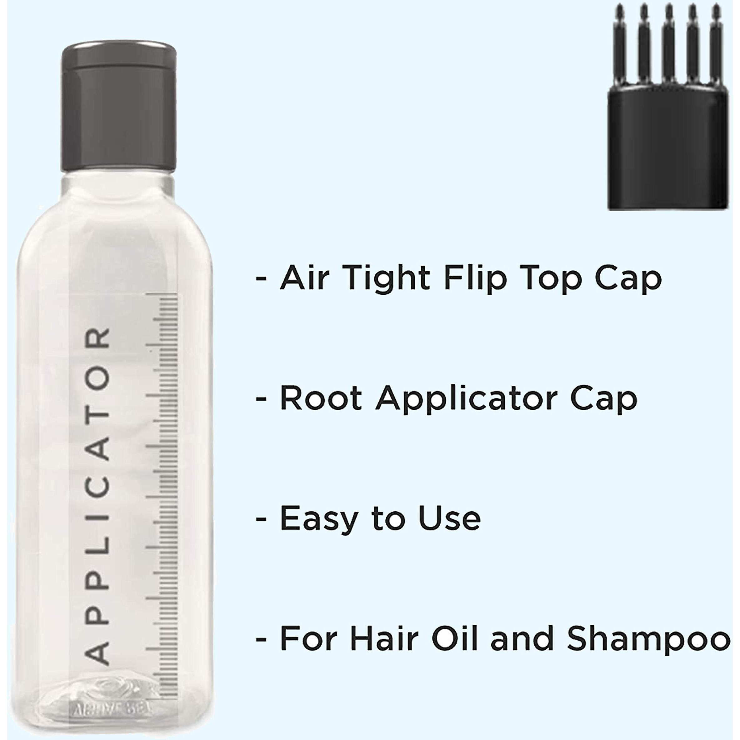 Vreeny Hair Root Applicator Bottle With Comb Cap For Applying Hair Oil, Shampoo And Medicine (R_A_B_Pack Of 02)