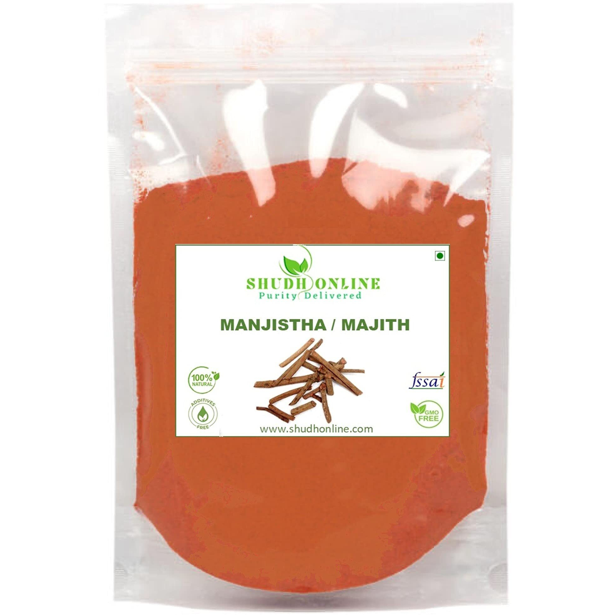 Shudh Online Manjistha Powder, Majith Organic Root Powder (50 Grams), Indian Madder (Eating, Skin Whitening, Face, Hair), Manjishtha, Manjishta, Manjishta, Manjista