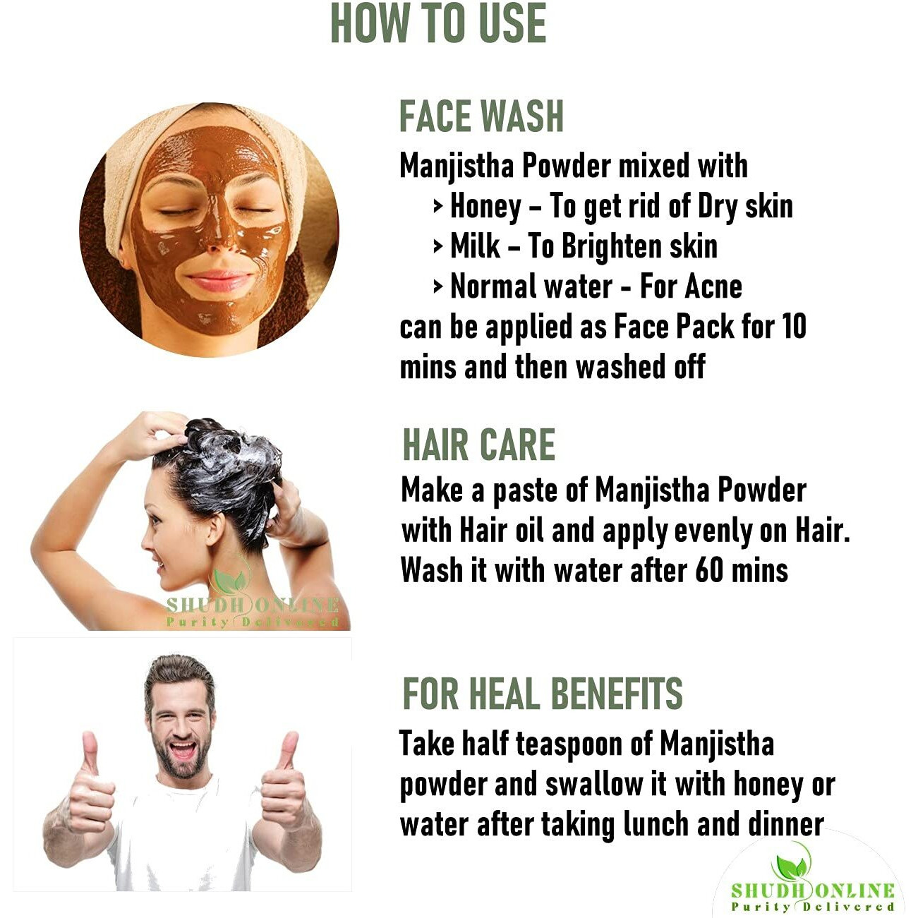 Shudh Online Manjistha Powder, Majith Organic Root Powder (50 Grams), Indian Madder (Eating, Skin Whitening, Face, Hair), Manjishtha, Manjishta, Manjishta, Manjista