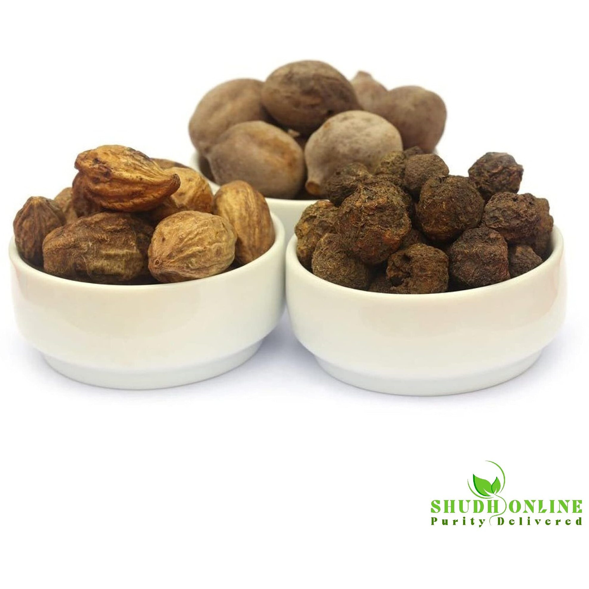 Shudh Online Dry Amla, Baheda, Harad Combo - Triphala Raw (300 Grams - 100 Gr Each) 111 Ratio For Digestion, Weight Loss, Hair Growth, Skin Care