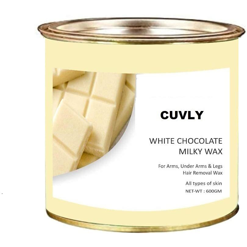 Cuvly Wax Waxing Hair Removal Wax White Chocolate 600G + 600G (Pack Of 2) Strip 70Pcs + Knife Wax Combo Kit