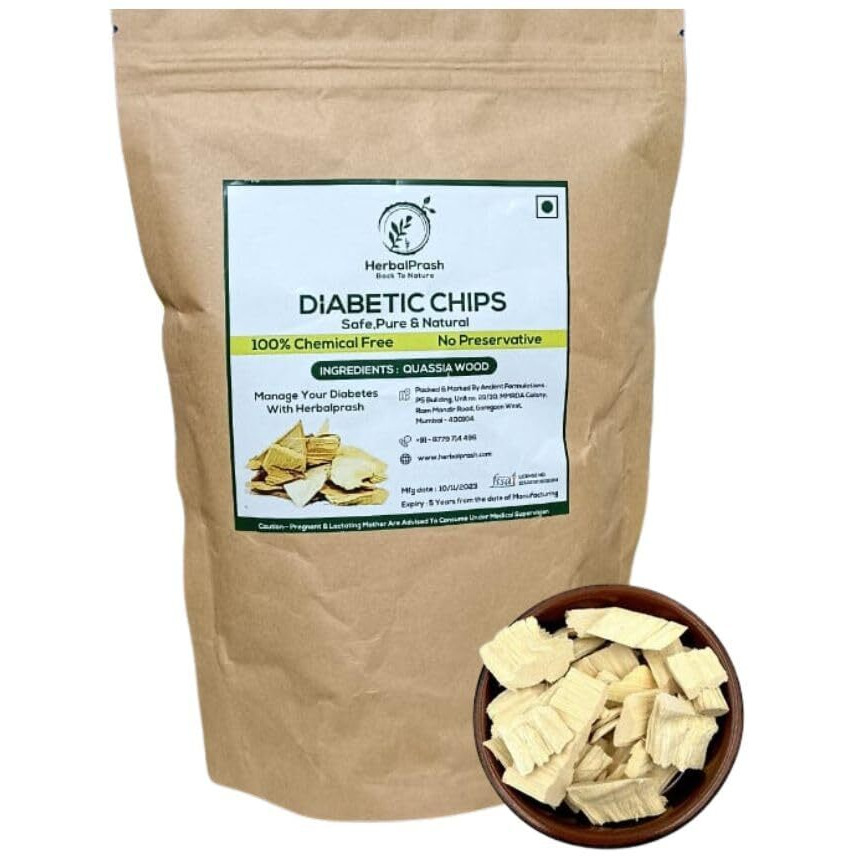 Herbalprash Diabetic Chips,Koshiya Lakdi,Bitter Woods,Madhumeh Lakdi,Quassia,Kawasiya Diabetes Chips For Lowering Blood Sugar - 100 Gram, Dry
