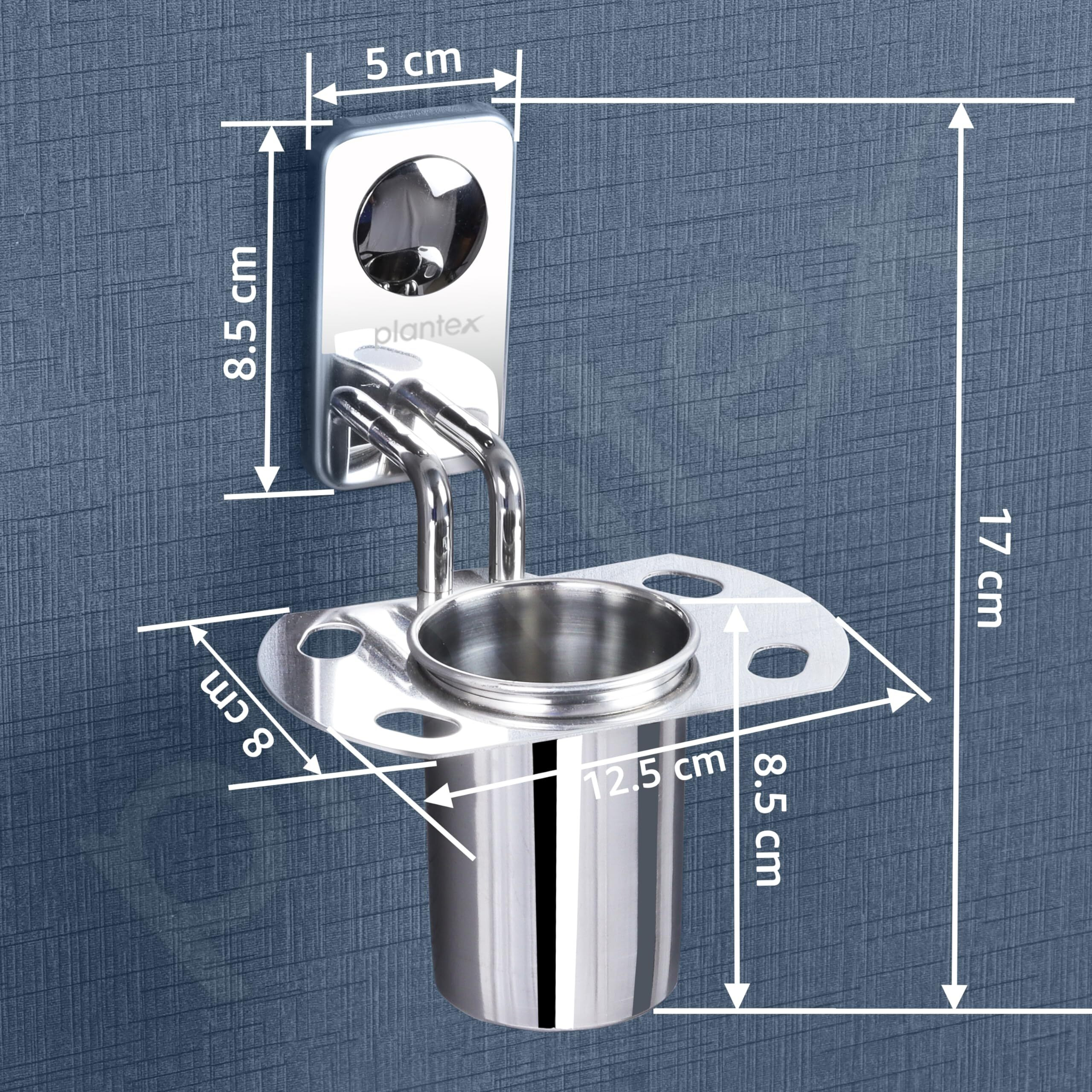 Plantex Metro Platinum Stainless Steel Tooth Brush Holder/Tumbler Holder/Bathroom Accessories
