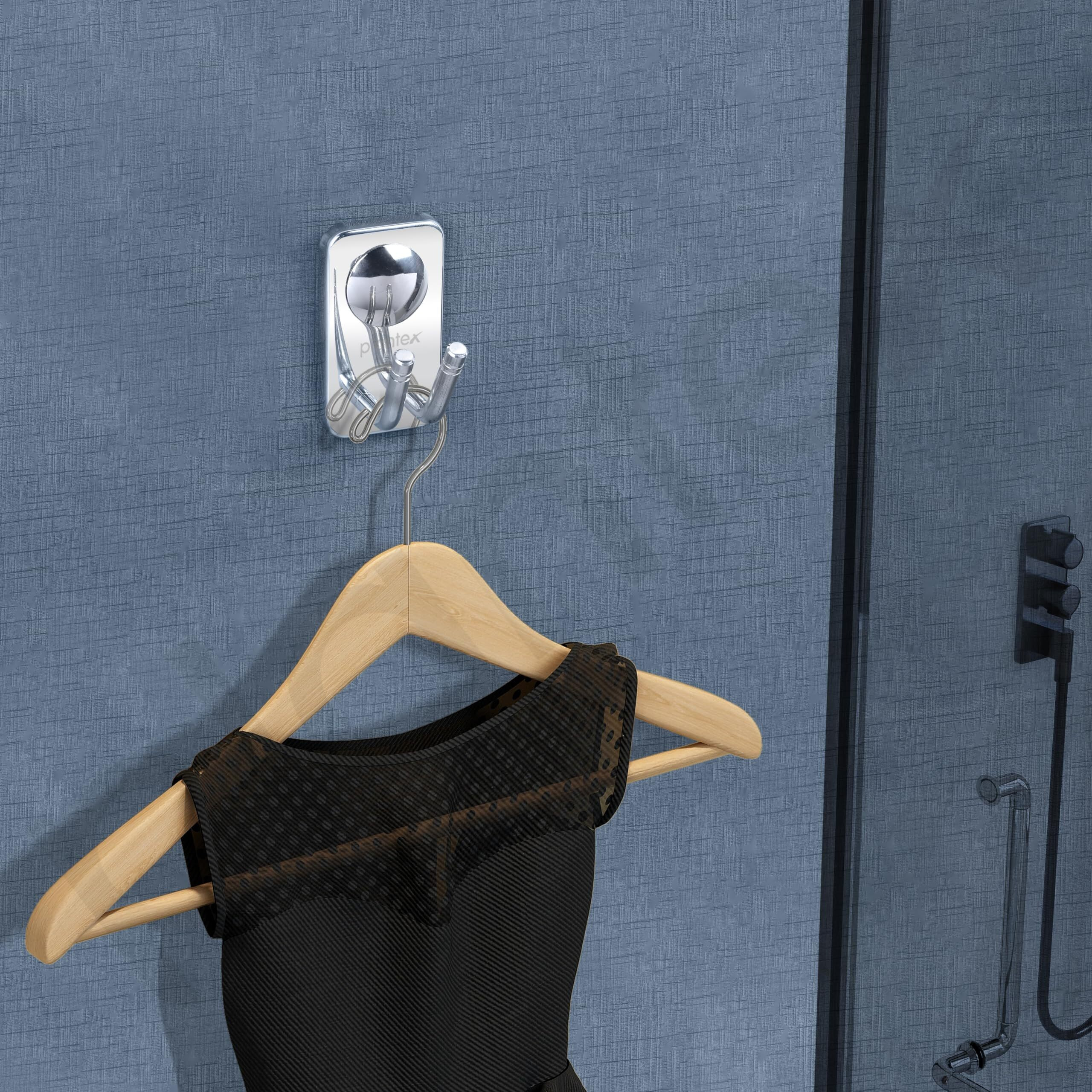 Plantex Chrome Mirror Finish Robe Hook/Hanging Hooks For Bathroom/Wall Hooks For Hanging Clothes/Hooks For Wall/Bathroom Accessories - Metro