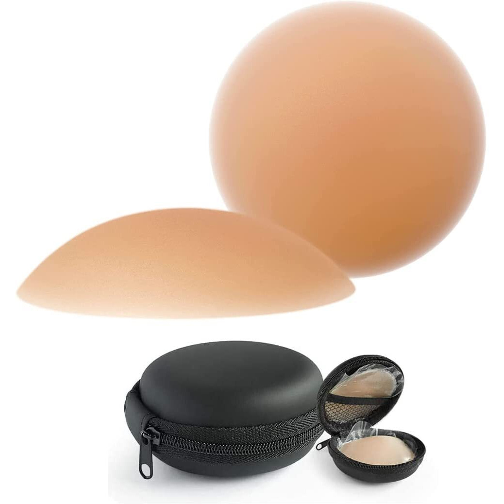 Bureaucrat Nipple Cover Silicone Pasties Comfortable Invisible Reusable Noshow Bra For Women(Skin Friendly Self Adhesive Washable Breast Petals Lingerie,Shoulder Less Backless Dresses)-3Pairs Inpouch
