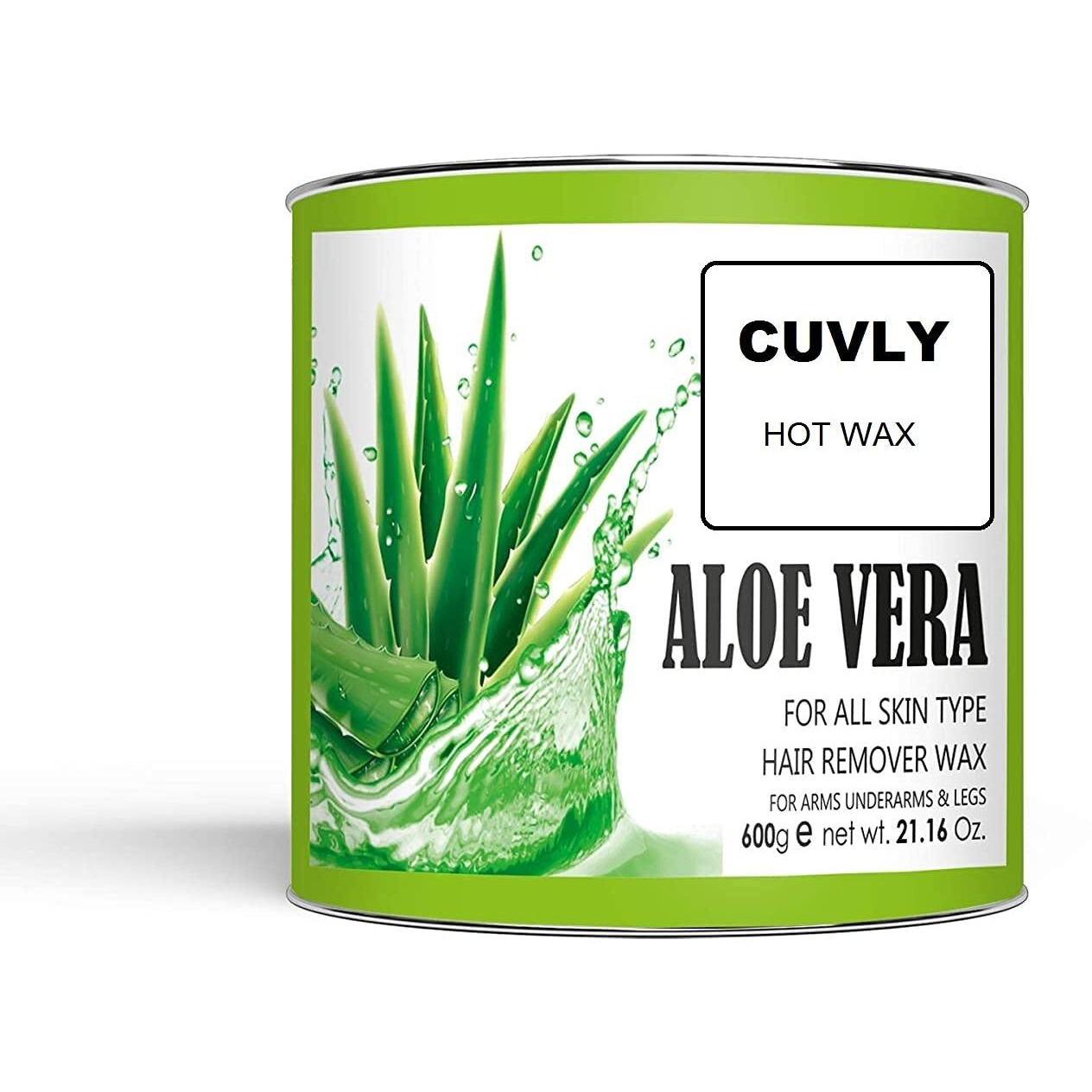 Cuvly Wax Waxing Hair Removal Hot Wax Kit,Aloe Vera 600G + Aloe Vera Wax 600G + Strip 70Pcs + Knife Wax Combo Kit (Pack Of 4) (Aloe Vera Wax & Aloe Vera Wax)