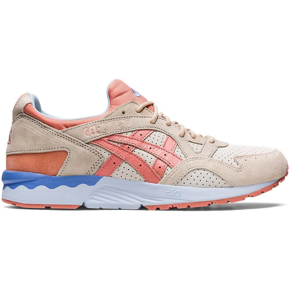 Asics Mens Gel-Lyte V Cream/Salmon Sneaker - 8 Uk (1201A822.103)