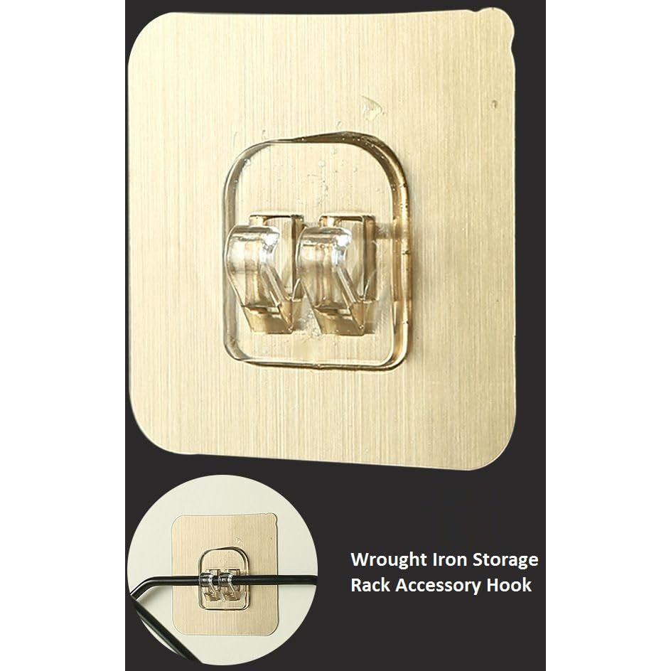 Xenoty Stainless Steel Strong Self Adhesive Magic Sticker - Bathroom And Kitchen Hanging Racks, Tissue And Towel Rack Hanging, Only Sticker (Single Hook Gold Color (7 X 7 Cm), 4.00)