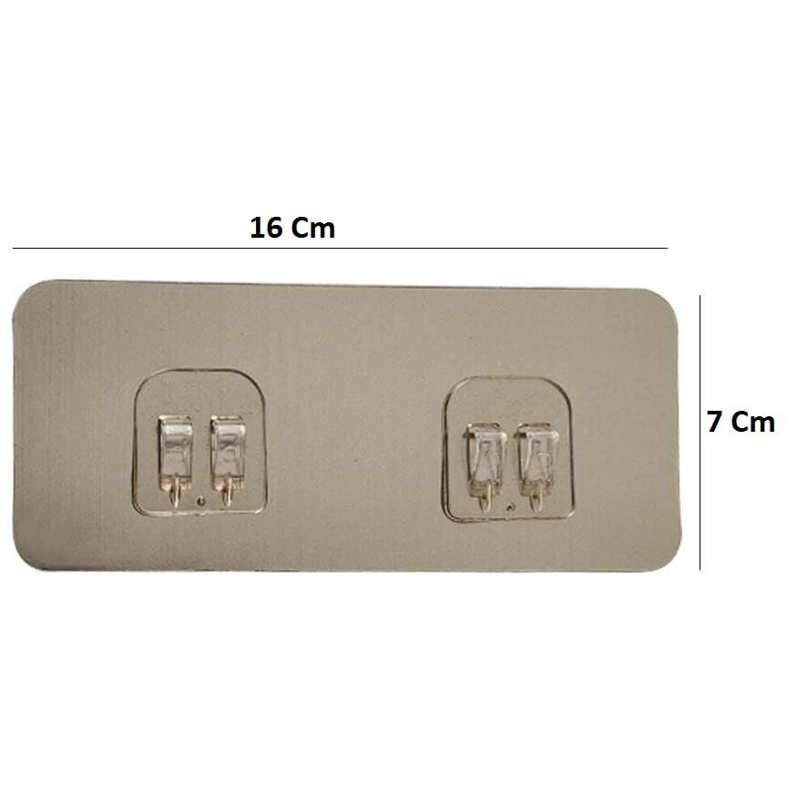 Xenoty Strong Self Adhesive Magic Sticker - Bathroom And Kitchen Hanging Racks Magic Sticker, Tissue And Towel Rack Hanging Adhesive Sticker - Only Sticker (Double Hook (16 X 7 Cm), 4.00)