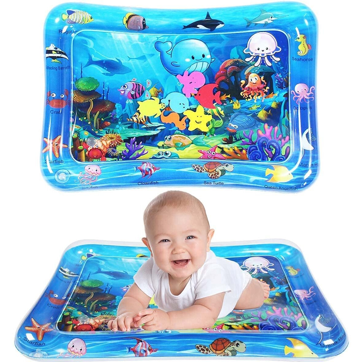 Episkey Baby Kids Water Play Mat Toys Inflatable Tummy Time Leak-Proof Water Play Mat, Fun Activity Play Center Indoor And Outdoor Water Play Mat For Baby (Water Play Mat), Multicolor