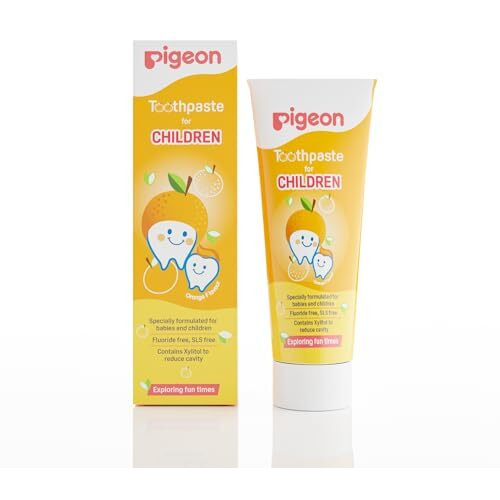 Pigeon Orange Toothpaste,For Babies And Children,Fluroide -Free,Sls Free,Color Free,Paraben Free, Ph Friendly, 45 G,Deep Clean