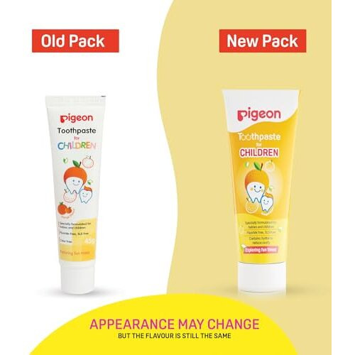 Pigeon Orange Toothpaste,For Babies And Children,Fluroide -Free,Sls Free,Color Free,Paraben Free, Ph Friendly, 45 G,Deep Clean