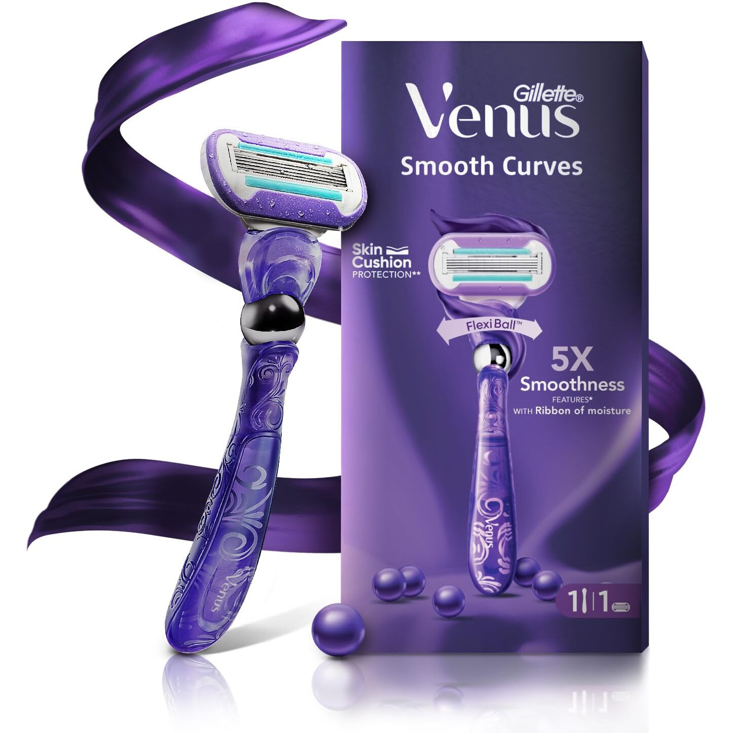 Gillette Venus Swirl | Hair Removal Razor | Razor For Women| Pivoting Flexi-Ball Handle | No Missed Hair