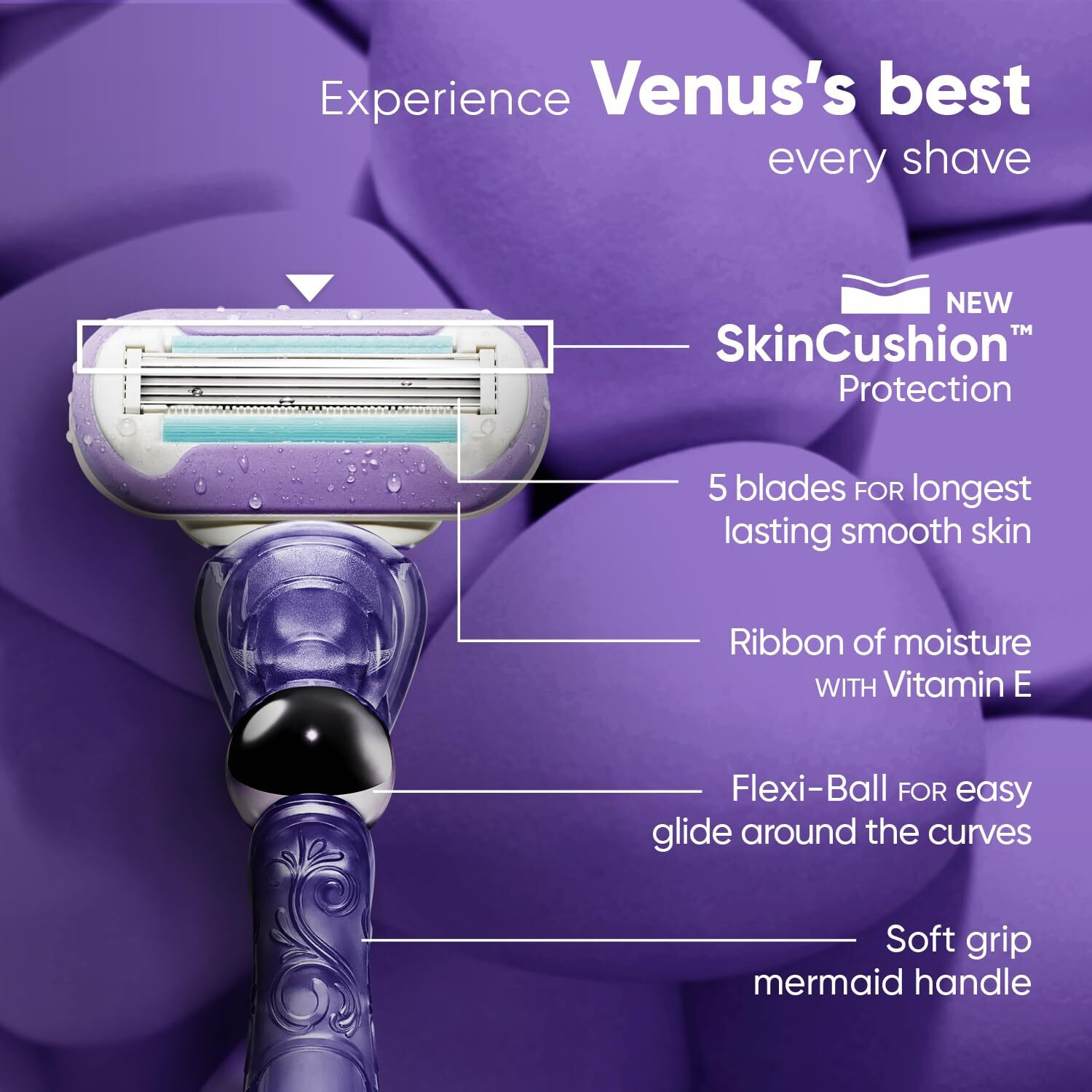 Gillette Venus Swirl | Hair Removal Razor | Razor For Women| Pivoting Flexi-Ball Handle | No Missed Hair