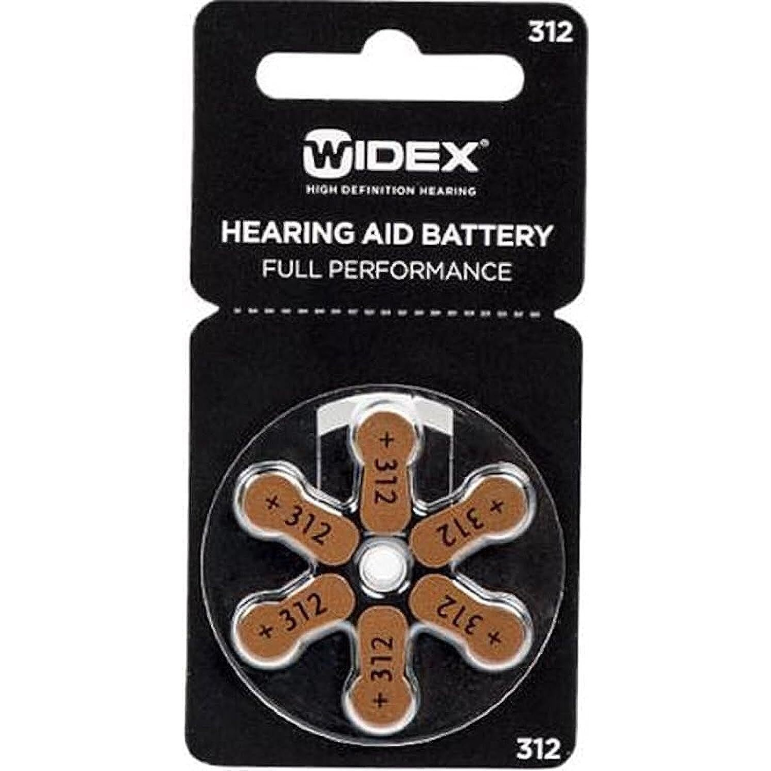 Widex Hearing Aid Battery Size 312 (5 Packets  30 Batteries)