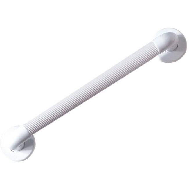Rust Resistant Grab Rail Bar For Bathroom Safety - Grooved For Safe Grip (45 Cm (18-Inch), White)