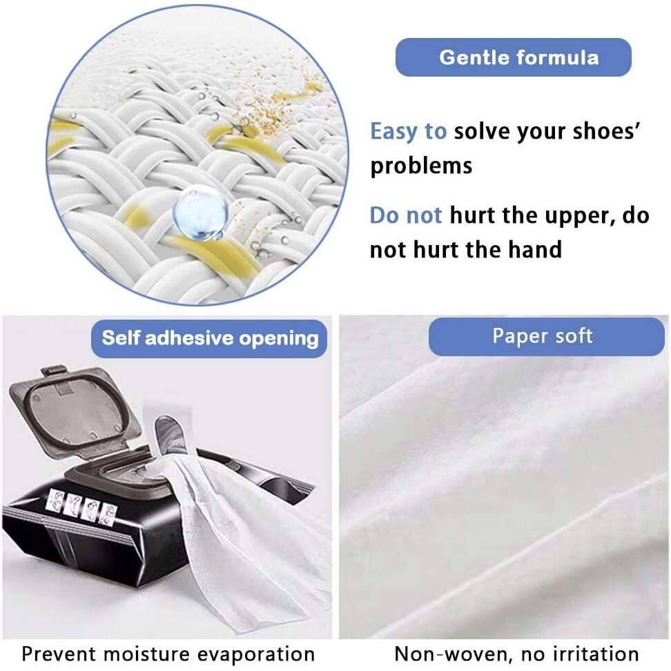 Tcco Natural Sneaker & Shoe Cleaner Wipes - 1 Packs Of 80 - Portable Sneakers Cleaner Shoe Wipes Quickly Remove Dirt & Stains - These Disposable Shoe Cleaning Wipes Can Be Used On Most Footwear