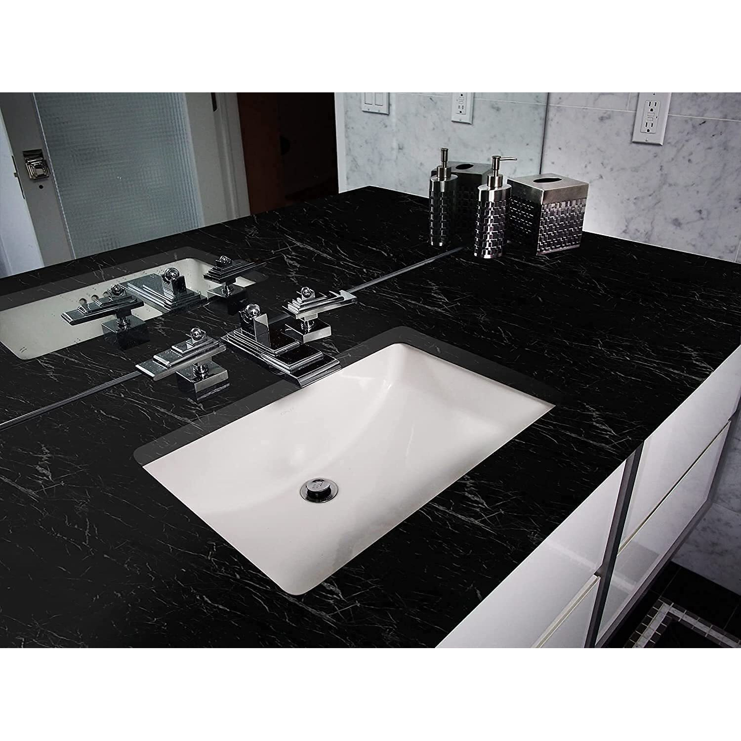 Sarvatray Black Wallpaper Stickers - Water Proof, Heat Resistant, Oil Proof For Kitchen, Stove, Top (2 M)