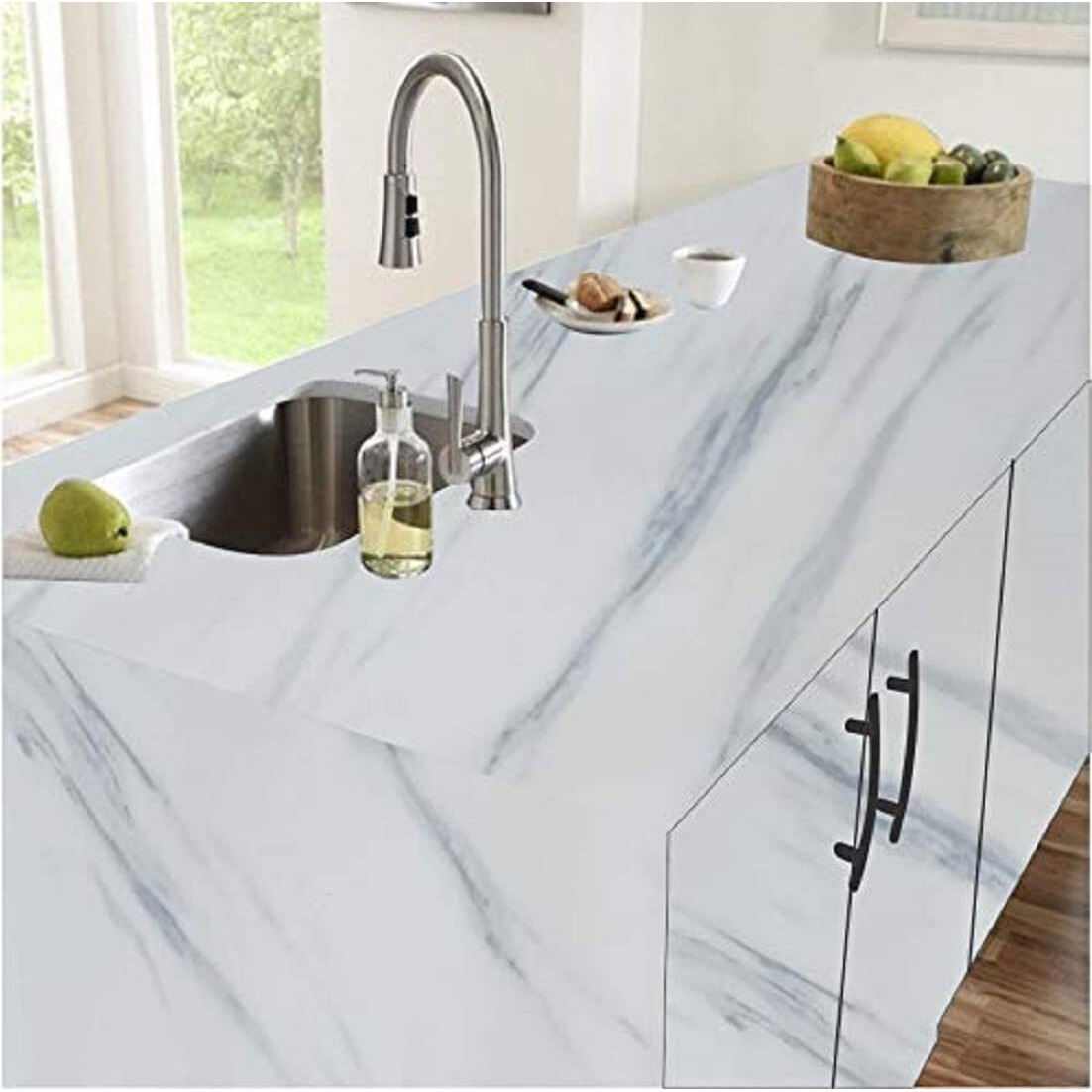 Sarvatray Kitchen Top Sticker, Pvc Wallpapers For Walls Kitchen, Water Proof Wall Paper, Kitchen Stove Wall Sheets, Kitchen Wall Stickers Oil Proof Heat Resistant (5 M White Fa)
