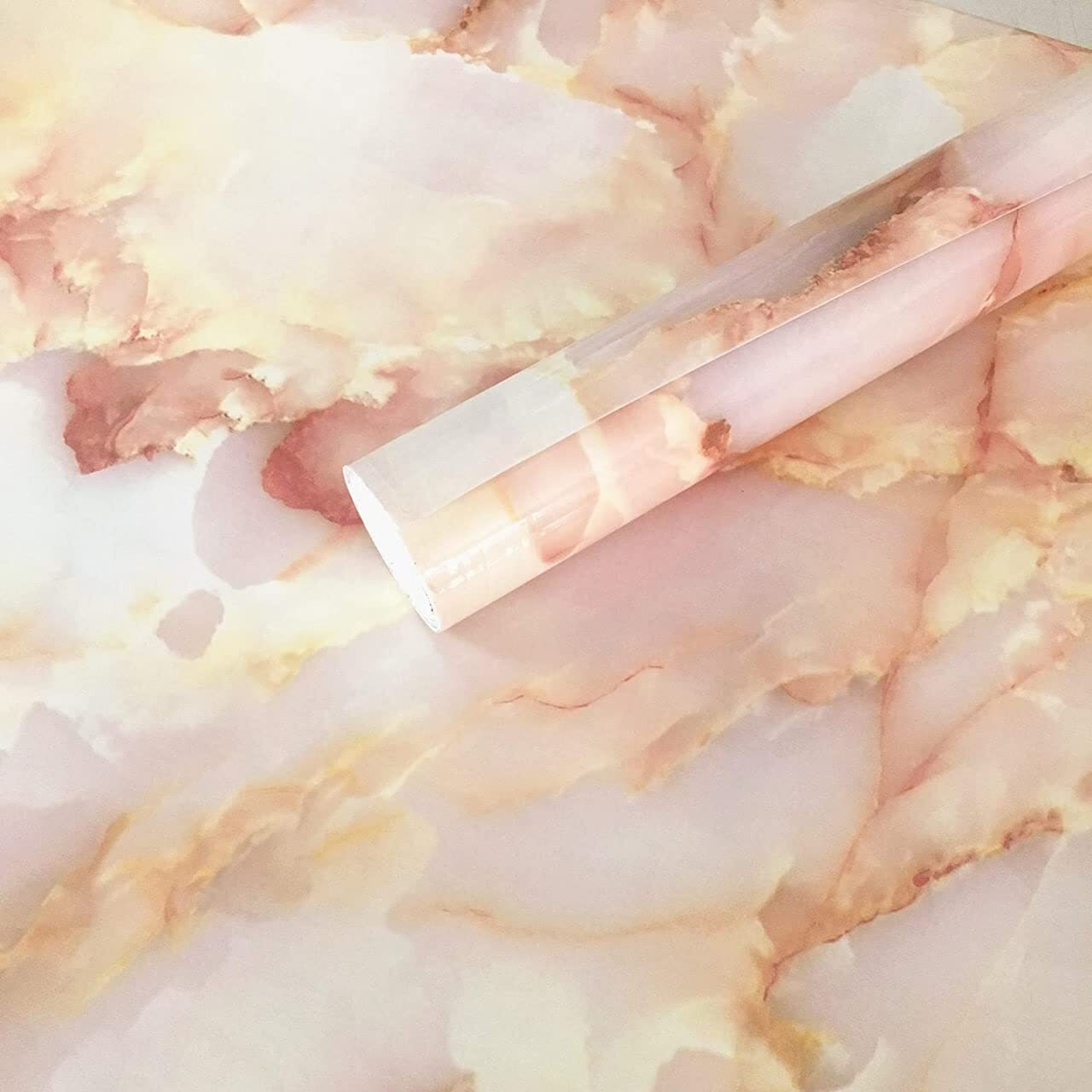 Om Akshar Self Adhesive Wallpaper Pvc Vinyl, Oil Proof Heat Resistant Wall Stickers For Kitchen, Vinyl Pvc Wallpaper For Kitchen For Furniture, Walls, Kitchen Etc. (2 M Saffron W1)