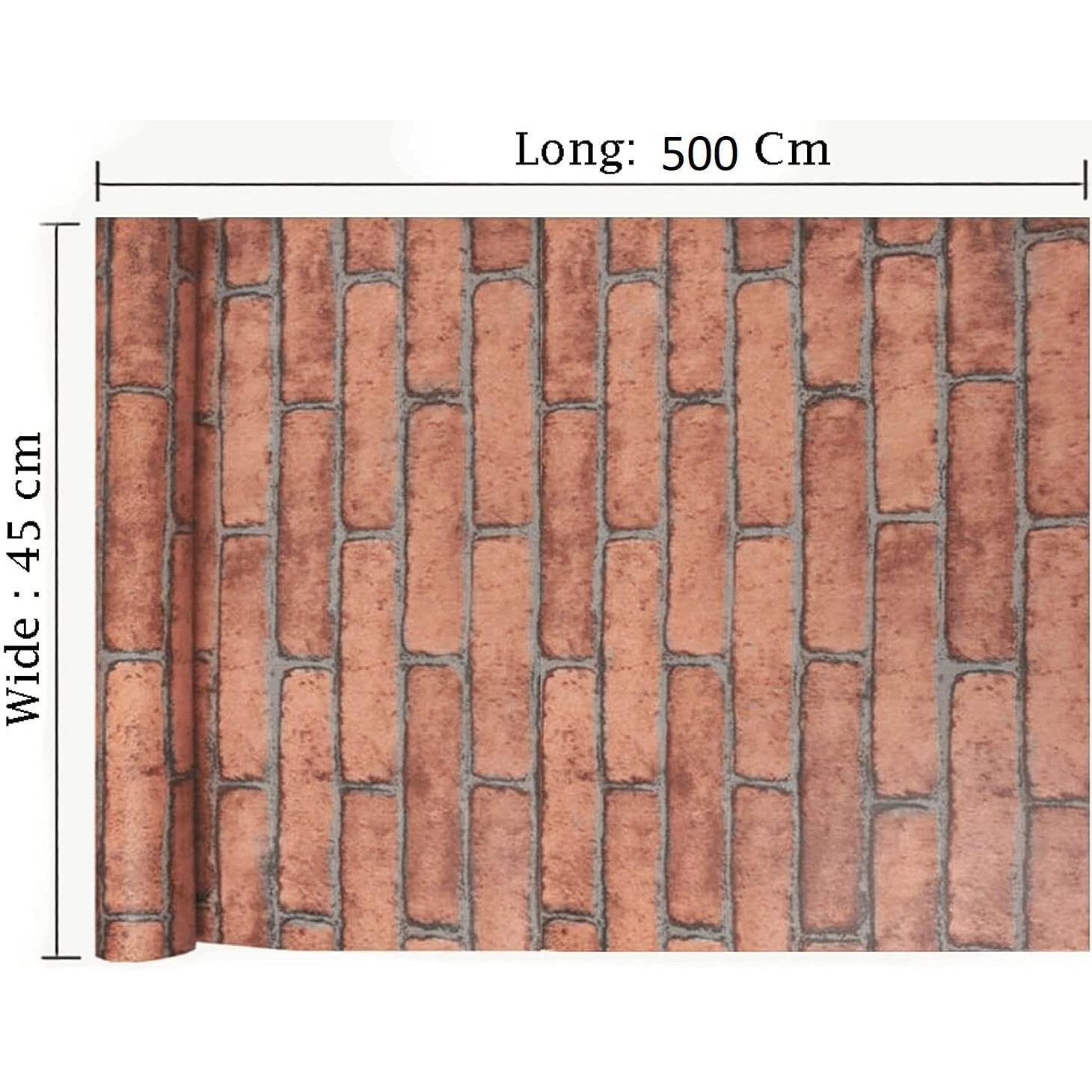 Sarvatray Pvc Wallpaper Sticker Kitchen, Vinyl Stickers For Kitchen, Wall Stickers Oil Proof Heat Resistant, Kitchen Platform Sticker, Self Adhesive Wallpaper For Kitchen (5 M Red Brick No1)