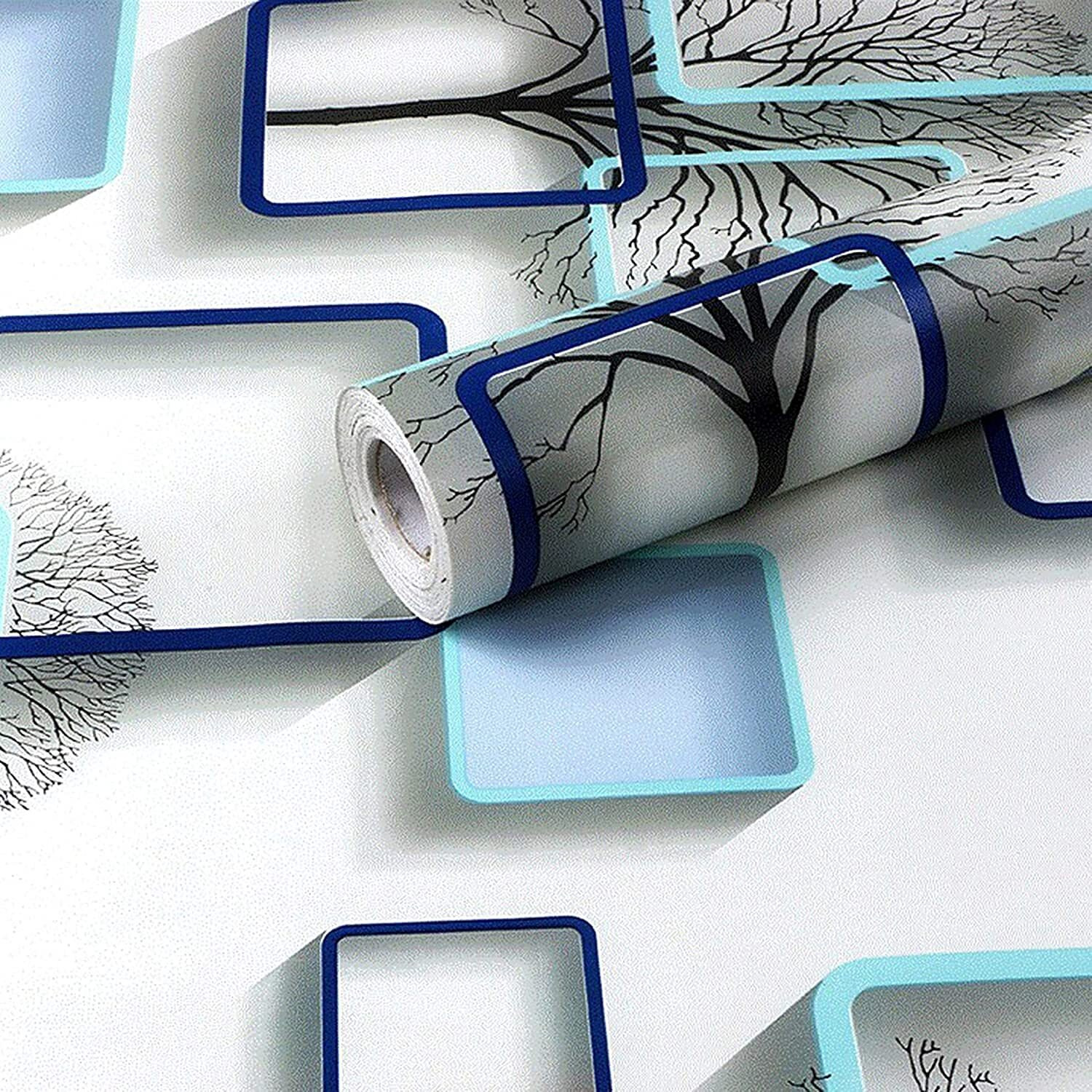 Sarvatray Vinyl Stickers For Kitchen, Pvc Wallpaper Sticker Kitchenm Wall Stickers Oil Proof Heat Resistant, Kitchen Platform Sticker, Self Adhesive Wallpaper For Kitchen (5 M Recatngle Blue No1)