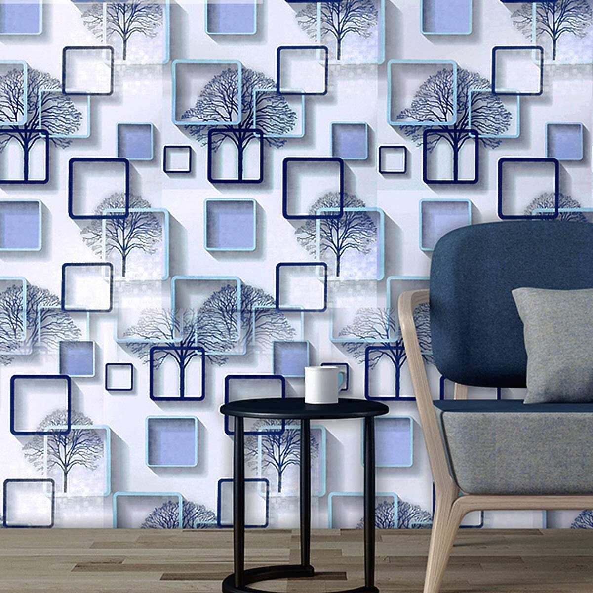 Sarvatray Vinyl Stickers For Kitchen, Pvc Wallpaper Sticker Kitchenm Wall Stickers Oil Proof Heat Resistant, Kitchen Platform Sticker, Self Adhesive Wallpaper For Kitchen (5 M Recatngle Blue No1)