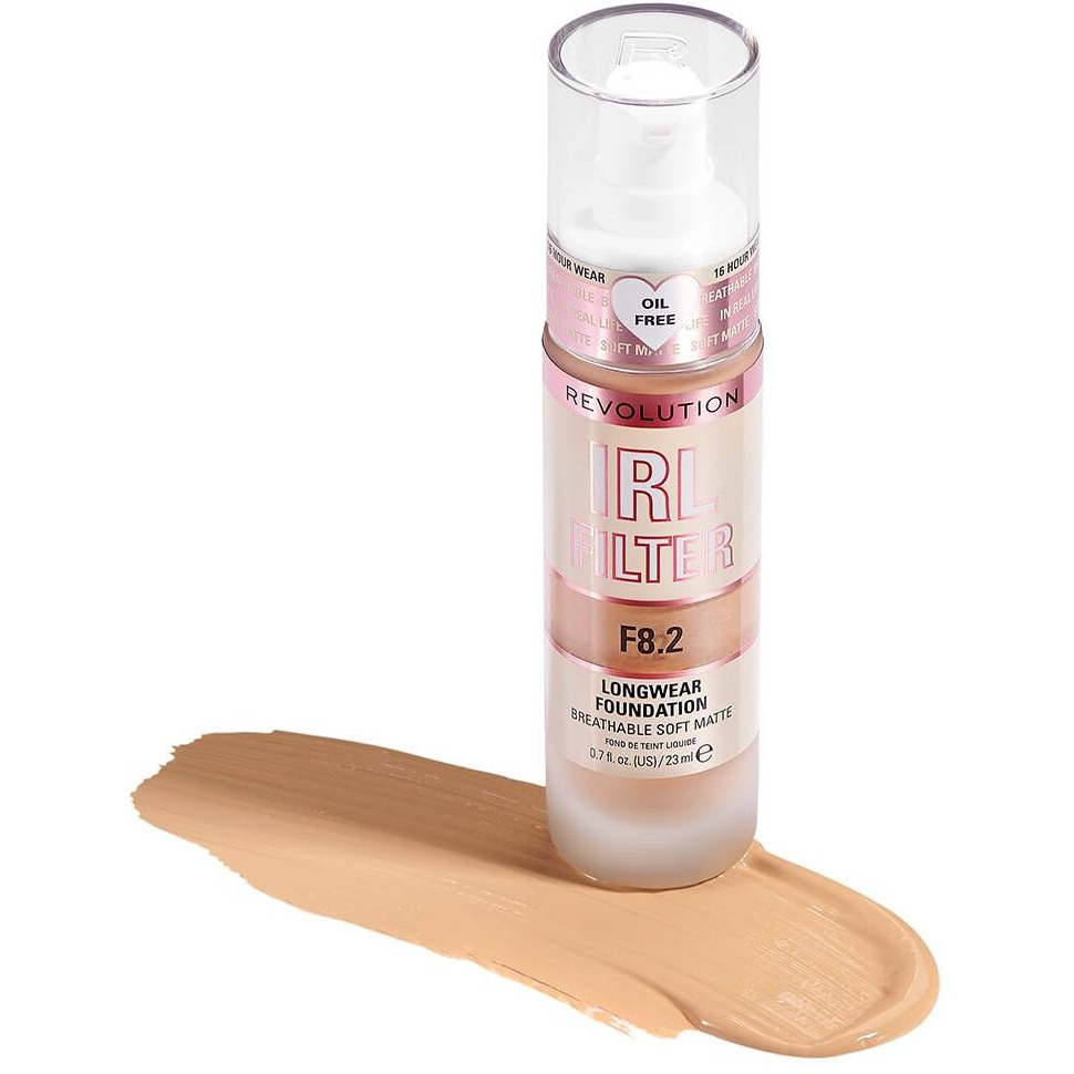 Makeup Revolution Irl Filter Longwear Foundation F8.2 Colorstay Face Makeup For Combination & Oily Skin, Spf 15, Longwear Medium-Full Coverage With Matte Look