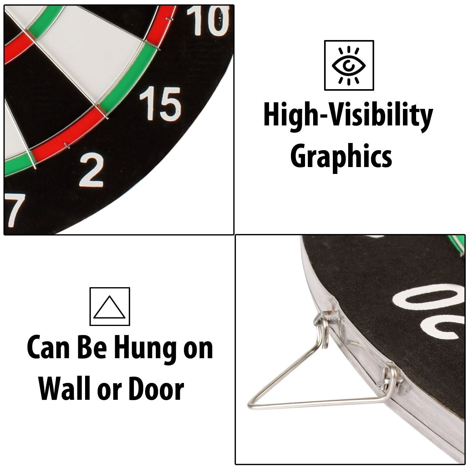 Skyfun (Label) Double Sided Professional Dart Boards For Adults And Kids, Man Cave Stuff Outdoor Game With 6 Steel Tip Darts, Indoor Leisure Sport In Office, Family (Cardboard)