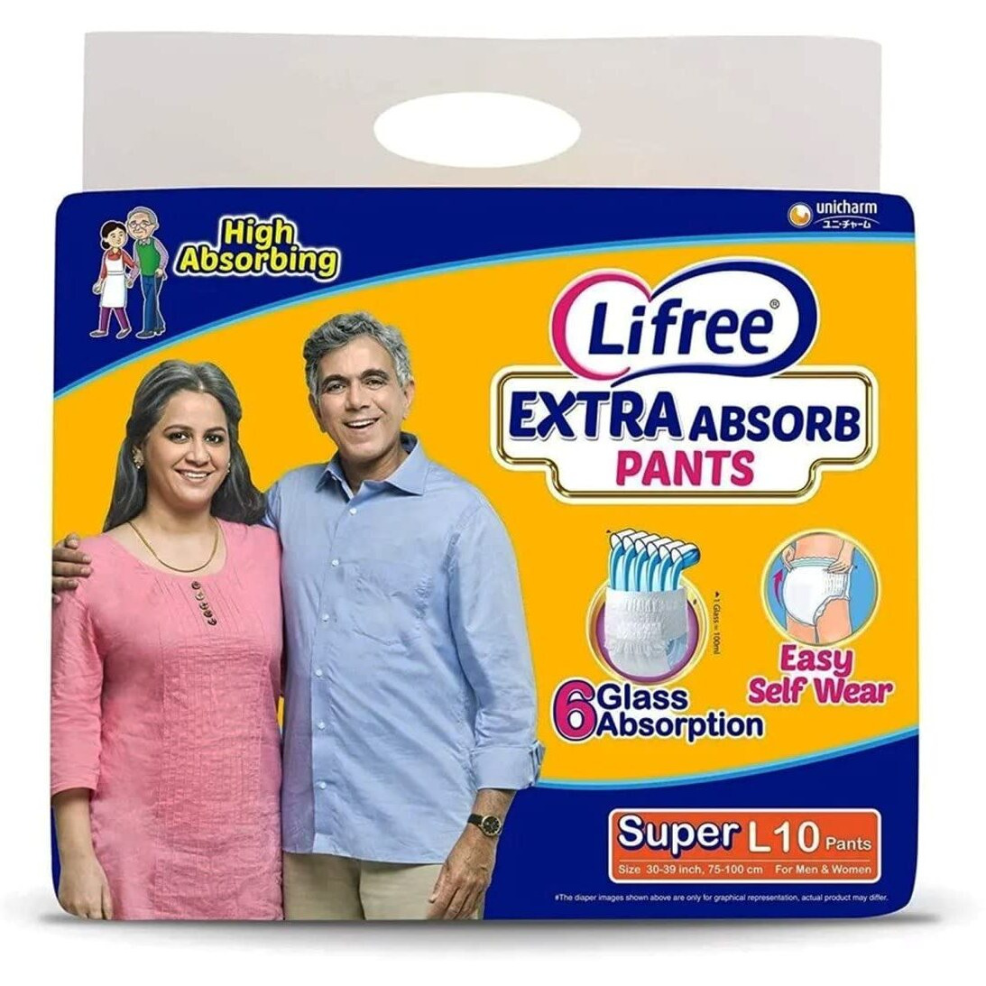 Lifree Adult Diaper -Large Set Of 2 Packs (10 Pcs Each) Waist Size 30-39 Inches