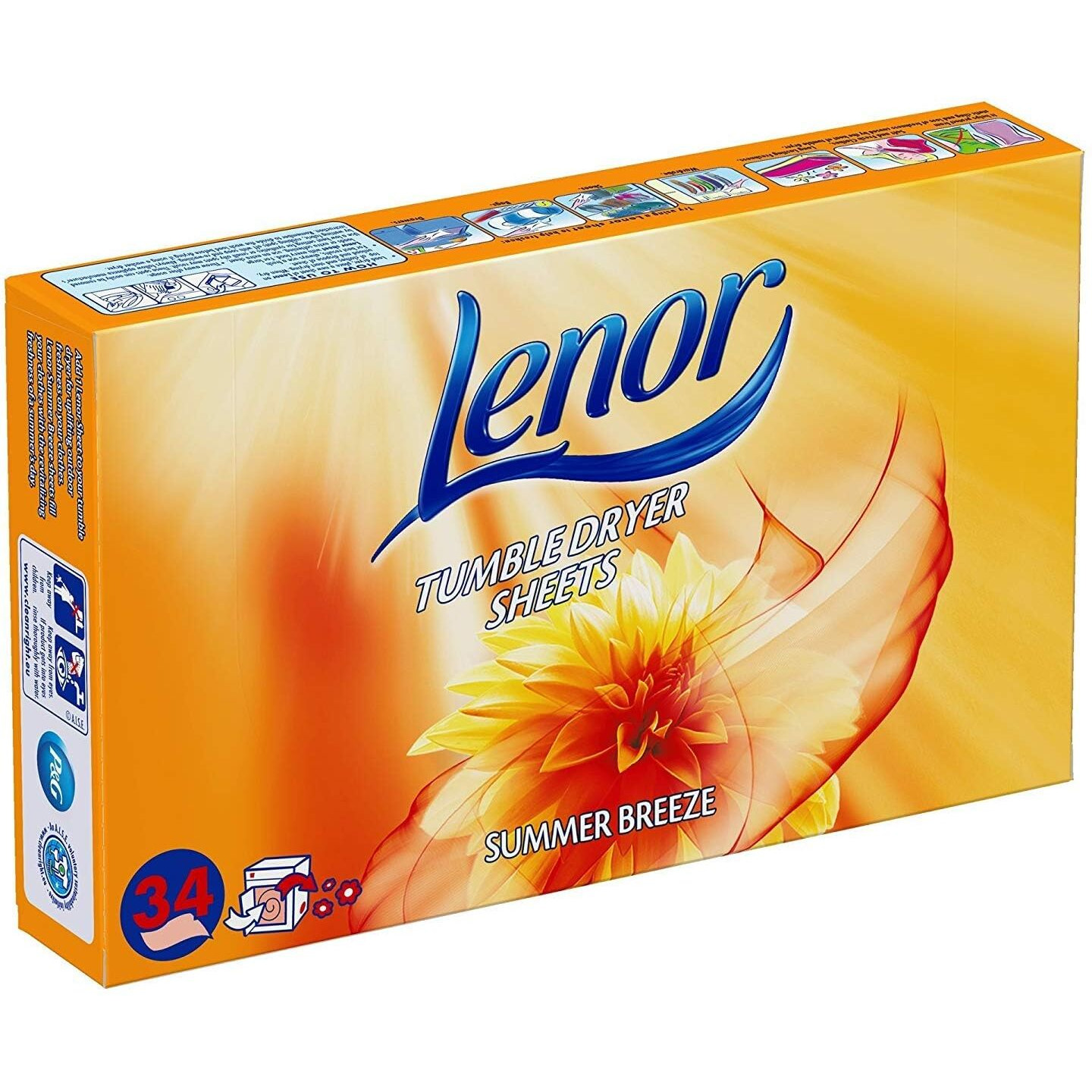 Lenor Tumble Dryer Sheets Summer Breeze 34's, Fresh