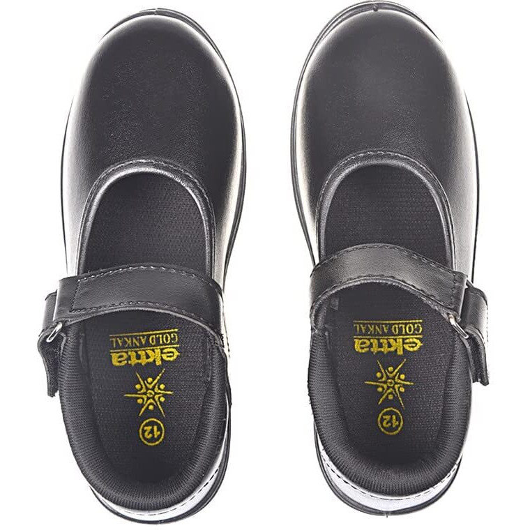 Ektta Girl's Black School Shoes_10C Sml
