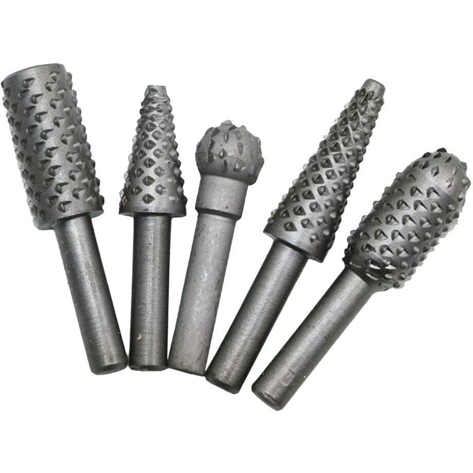 Shuang You Manual Multi High Speed Steel Wood Carving Rasps Burr Drill Bit Set For Dremel Shank Burs Tools Cutting Tool, 5Pcs/Set