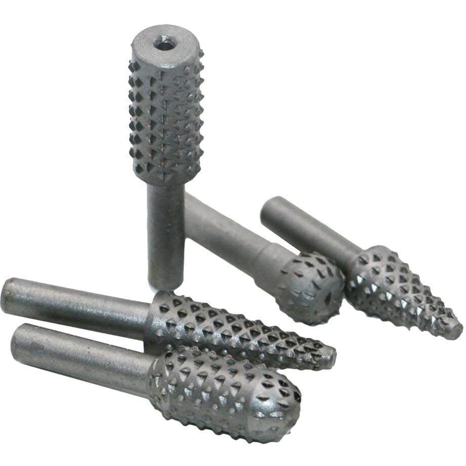 Shuang You Manual Multi High Speed Steel Wood Carving Rasps Burr Drill Bit Set For Dremel Shank Burs Tools Cutting Tool, 5Pcs/Set