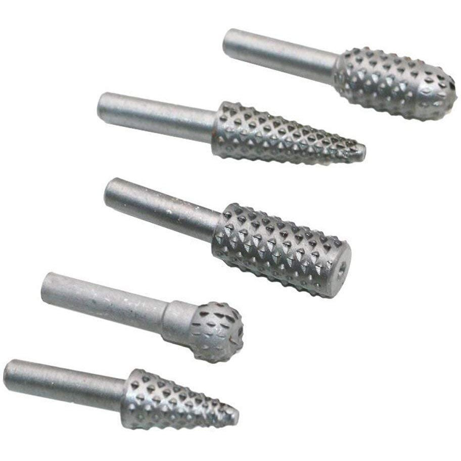 Shuang You Manual Multi High Speed Steel Wood Carving Rasps Burr Drill Bit Set For Dremel Shank Burs Tools Cutting Tool, 5Pcs/Set