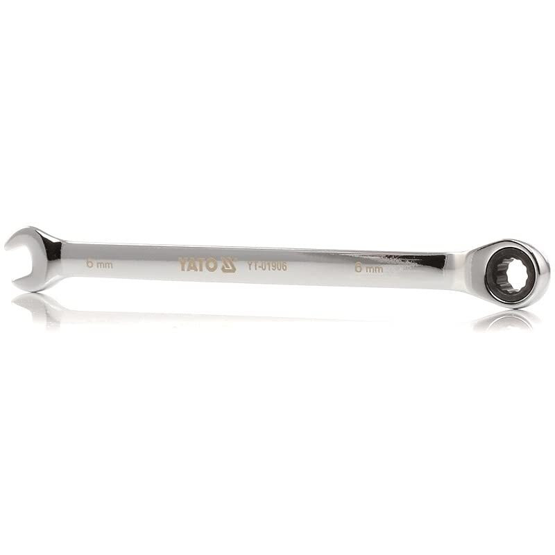 Yato Combination Ratchet Wrench Yt-01906 Spanner Set Tools Kit|Tool Set|Carbon Steel Spanner|Industrial Use|Tool Kit Set For Home|Toolkit|Spanner Kit|Combination Ratchet Spanner Set | 6Mm
